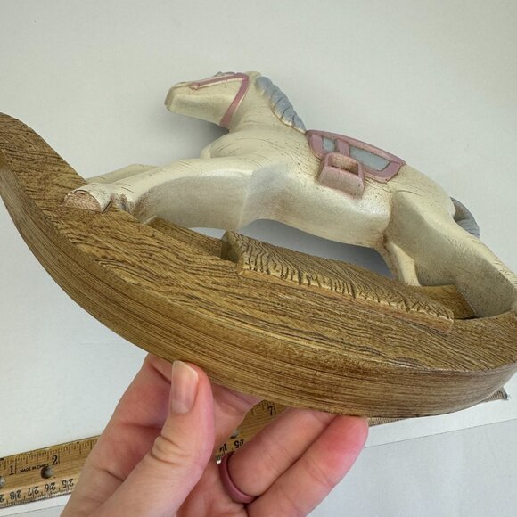 Vtg 80/90 Rocking Horse Burwood Productions Wall Decor Resin Plastic Pink Purple - Picture 13 of 13